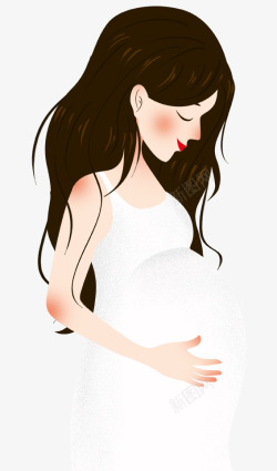孕妇插画设计手绘人物插图母亲节孕妇妈妈人物高清图片