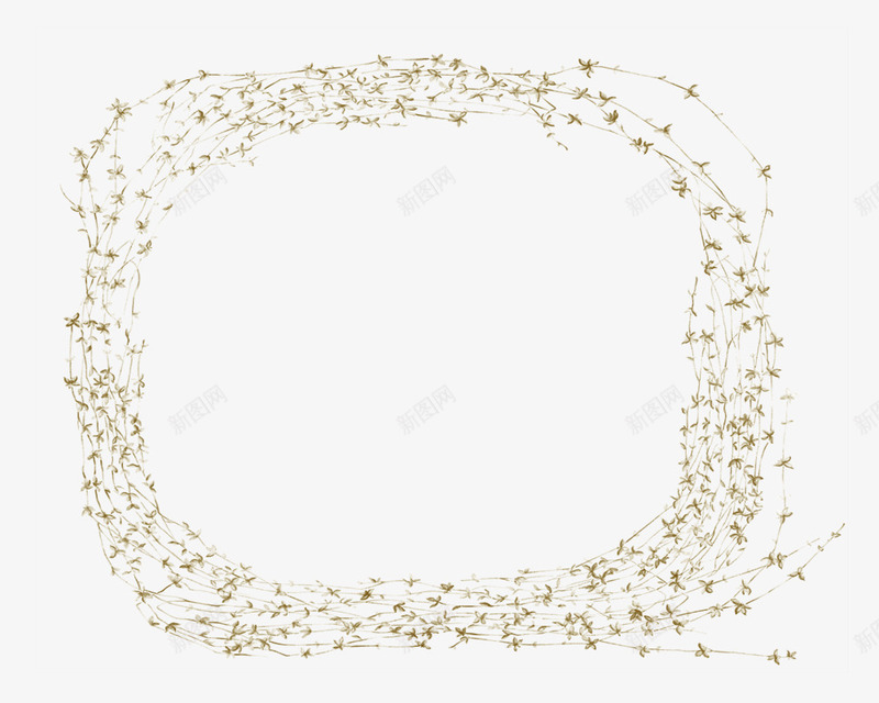 枯草边框psd免抠素材_新图网 https://ixintu.com 圆角矩形 小枯枝 边框