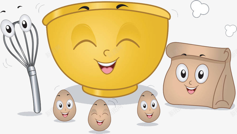 卡通开心的打蛋器png免抠素材_新图网 https://ixintu.com 厨具 厨房餐具 器具 开心 手绘打蛋器 打蛋 打蛋器 搅拌 搅拌器 混合 黄色碗