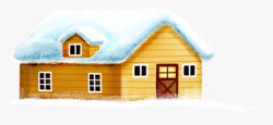 冬天事物木屋积雪高清图片