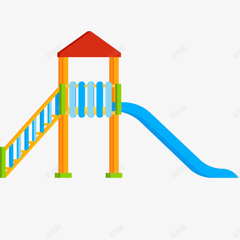 卡通滑梯矢量图ai免抠素材_新图网 https://ixintu.com PNG图 PNG图下载 创意卡通 卡通 卡通插图 插图 滑梯 矢量图