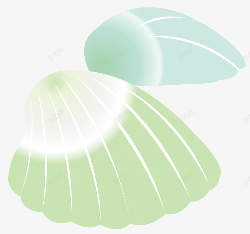 两个贝壳矢量图ai免抠素材_新图网 https://ixintu.com 两个小贝壳 海边 白色的装饰 绿色的贝壳 蓝色的贝壳 矢量图
