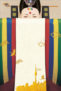 韩国古风韩风背景图标题框高清图片