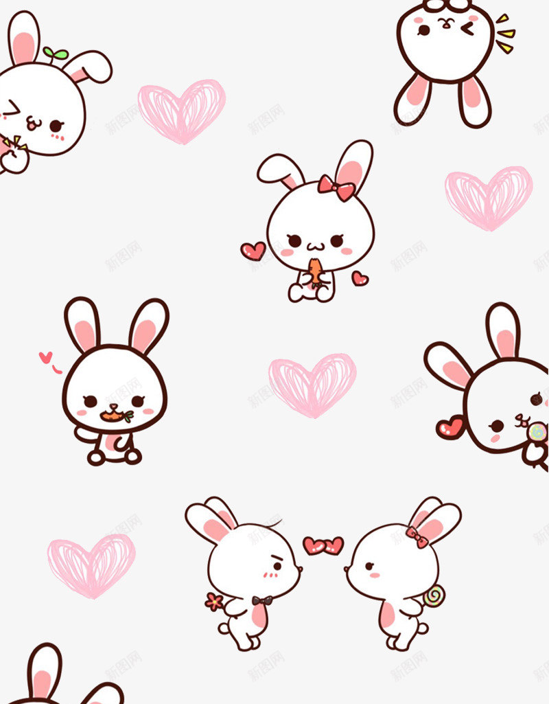 各种小兔子合集png免抠素材_新图网 https://ixintu.com 兔子简笔画 卡通 可爱 吃胡萝卜 小兔 小动物