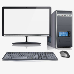 电脑主机箱电脑主机箱和显示器键盘鼠标高清图片
