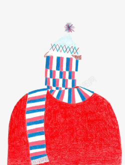 女式帽子围巾套装插画抽象人物高清图片