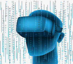 VR游戏眼镜带着VR眼镜的男子矢量图高清图片