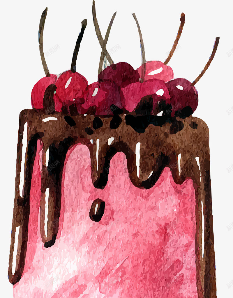 粉色水彩巧克力布丁png免抠素材_新图网 https://ixintu.com 517 吃货节 巧克力布丁 水果蛋糕 美食节 食品 餐饮