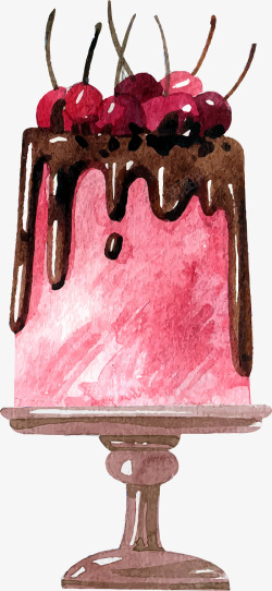巧克力节粉色水彩巧克力布丁高清图片