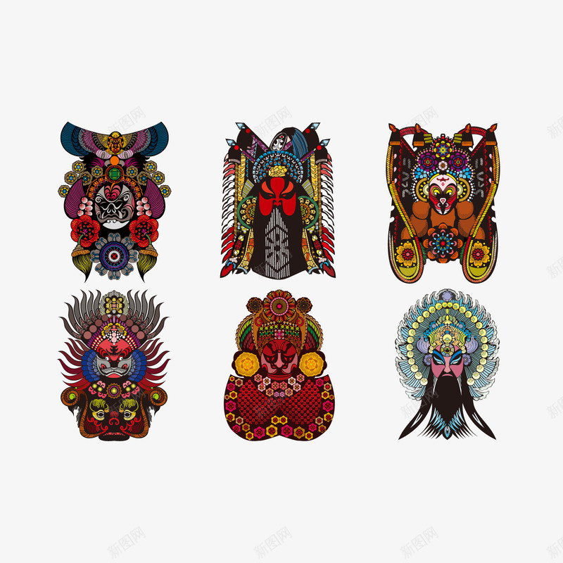 中国风京剧人物png免抠素材_新图网 https://ixintu.com 中国风 京剧 演戏