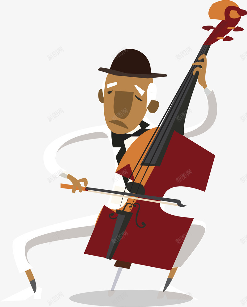 卡通演奏家png免抠素材_新图网 https://ixintu.com 人物 卡通 大提琴 演奏 演奏家 男士 音乐家