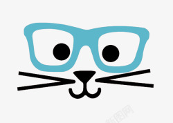 傲娇猫蓝色镜框猫鼻子高清图片