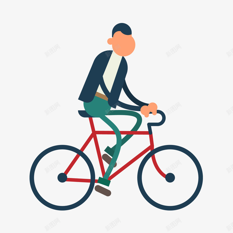 骑自行车的人png免抠素材_新图网 https://ixintu.com 单车 时尚男士 绿色自行车 骑行运动