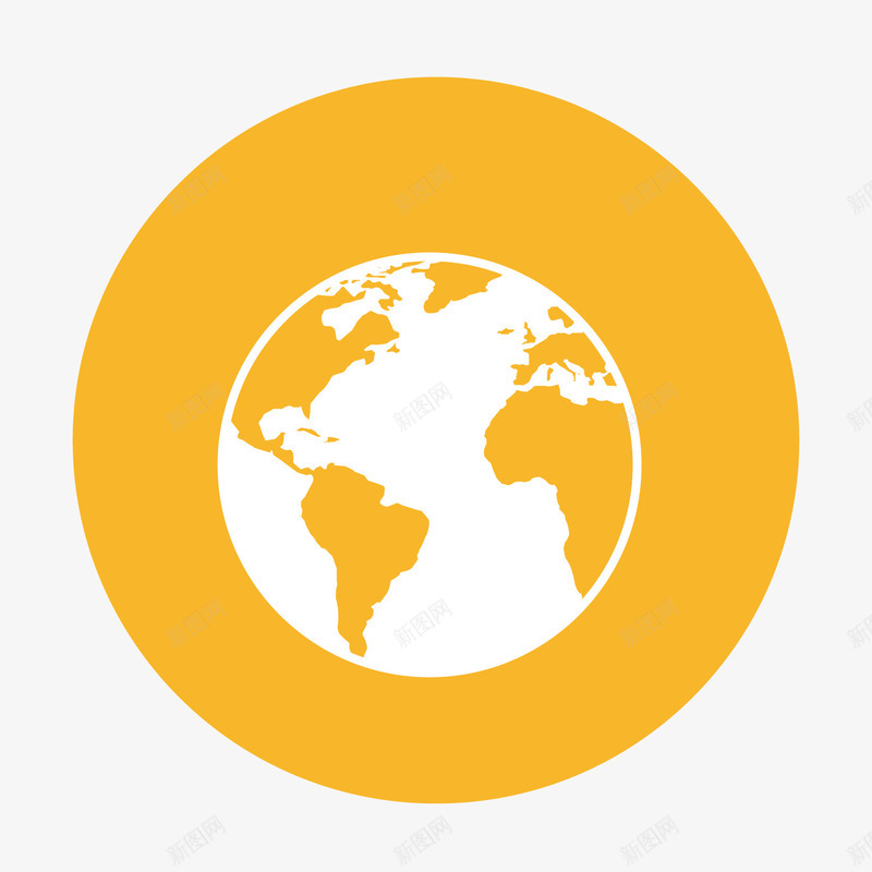 地球图标矢量图ai_新图网 https://ixintu.com AI符号 圆形图标 地图 形状圆图案图标 手机app 橙色 矢量ai 矢量图 网页设计