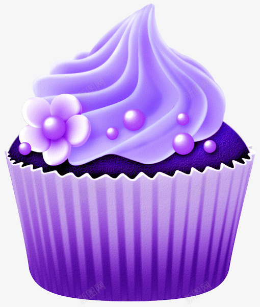 紫色奶油小蛋糕png免抠素材_新图网 https://ixintu.com 卡通 小蛋糕 手绘 紫色奶油