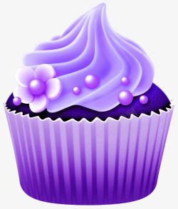 紫色奶油小蛋糕素材