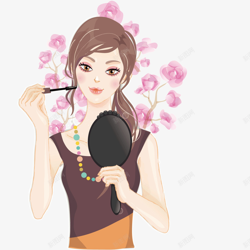 美女涂眼睫毛插图png免抠素材_新图网 https://ixintu.com 插图 眼睫毛 美女