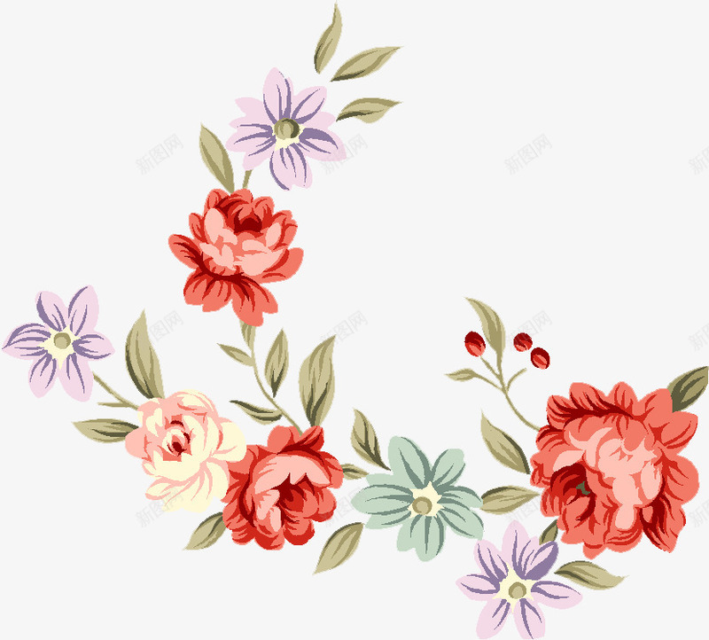 富贵手绘花朵植物装饰png免抠素材_新图网 https://ixintu.com 富贵 植物 花朵 装饰