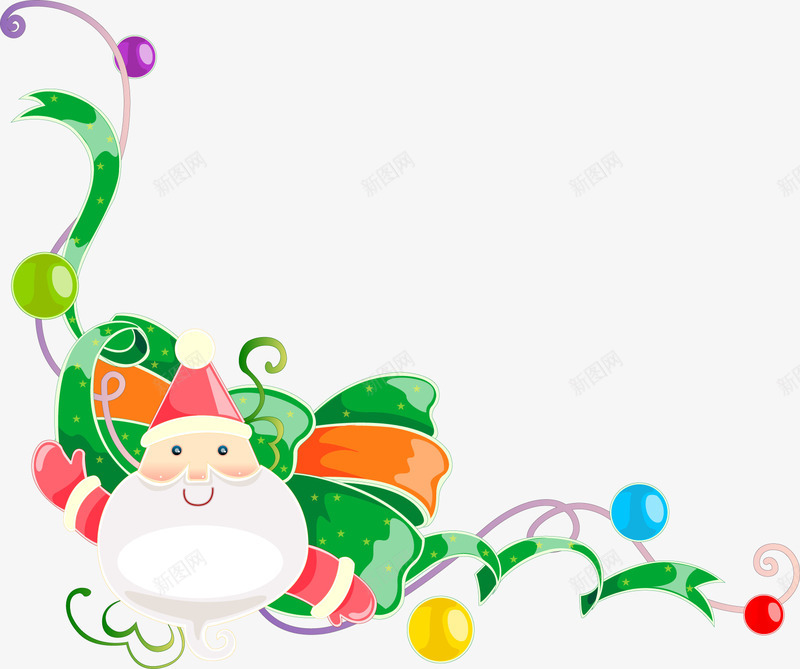卡通圣诞老人边框花纹装饰png免抠素材_新图网 https://ixintu.com 卡通 圣诞老人 花纹 装饰 边框