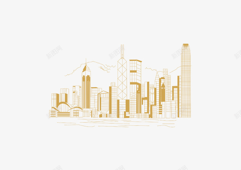 城市矢量图eps免抠素材_新图网 https://ixintu.com 城市 水波 线 矢量图
