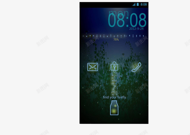 荧光解锁界面png免抠素材_新图网 https://ixintu.com 手机壁纸 简约风格 装饰 解锁界面