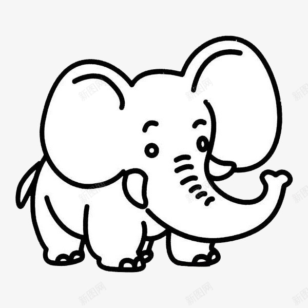 开心的大象图标png_新图网 https://ixintu.com 卡通 可爱 大象 大象简笔画 庞大 开心 手绘 耳朵 鼻子