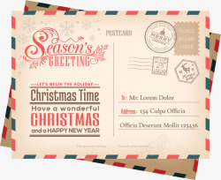 圣诞信封设计来自圣诞老人的信件矢量图高清图片