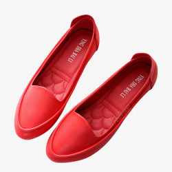 红色女款平底鞋素材