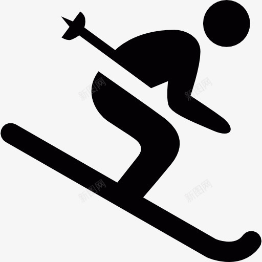 滑雪Stickman图标png_新图网 https://ixintu.com 体育 体育运动 冬天 冬季运动 滑雪 雪