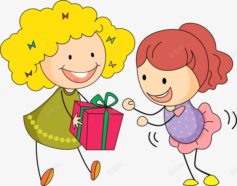 儿童节收到礼物的小朋友png免抠素材_新图网 https://ixintu.com 儿童节 可爱小女孩 喜悦 开心 手舞足蹈 收到礼物的小朋友