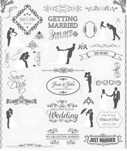 欧风边框结婚婚礼元素合集高清图片