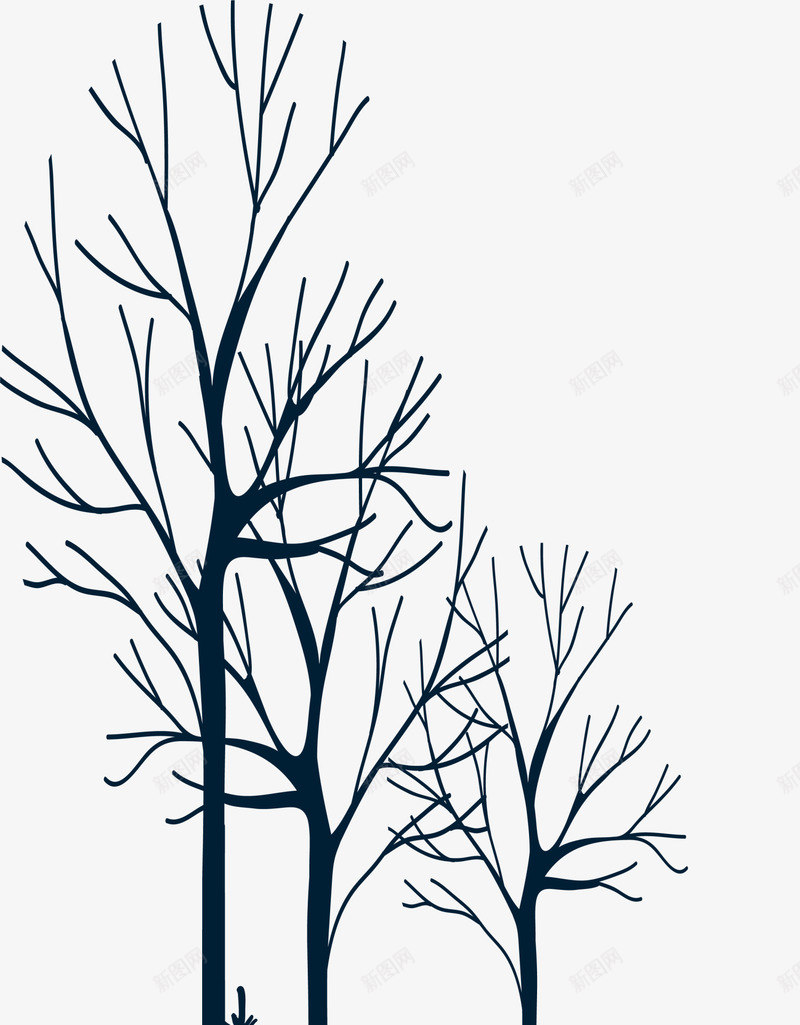 蓝色树林植物png免抠素材_新图网 https://ixintu.com winter 冬天 冬季 寒冬 植物 蓝色树林 雪地树木