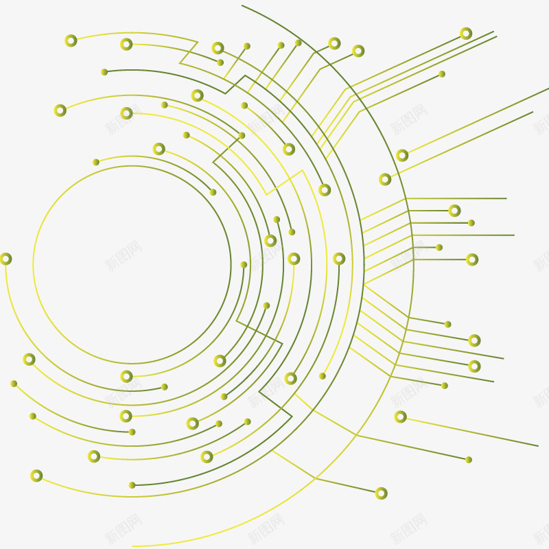 圆形电路芯片矢量图eps免抠素材_新图网 https://ixintu.com 圆形电路 电路 科技纹理 芯片 芯片电路 矢量图