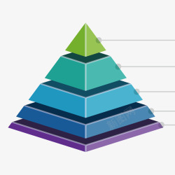 蓝色金字塔数据矢量图素材