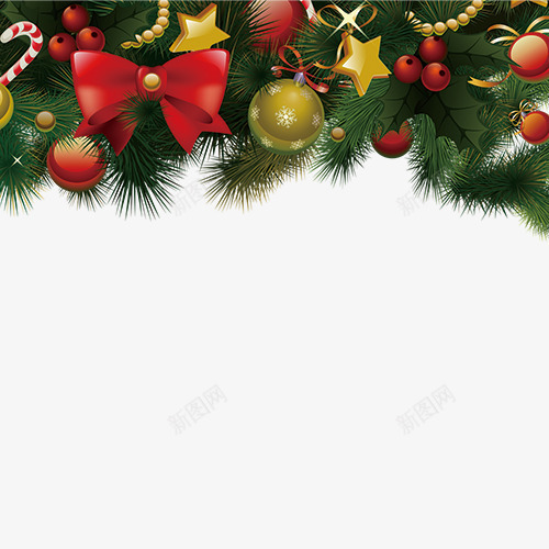 圣诞节装饰图案psd免抠素材_新图网 https://ixintu.com 圣诞元素 植物 花草 装饰 装饰图案