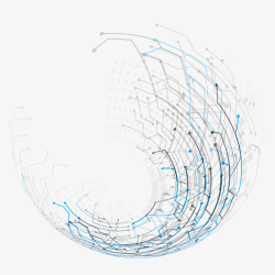 网络创意设计灰色圆弧点状科技元素矢量图高清图片