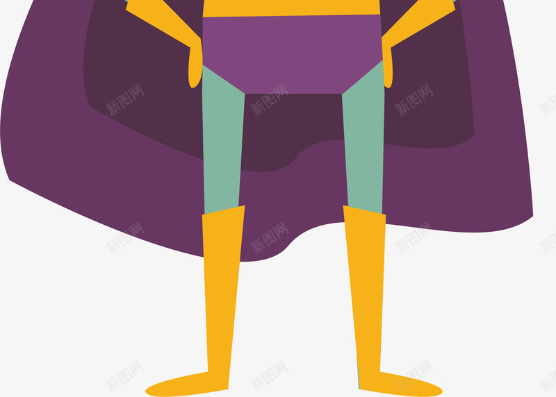 可爱超人装饰png免抠素材_新图网 https://ixintu.com 免抠图 卡通超人 扁平化 矢量图案 紫色面罩 超能力