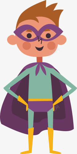 紫色面罩可爱超人装饰高清图片