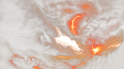 火山熔岩闪电高清图片
