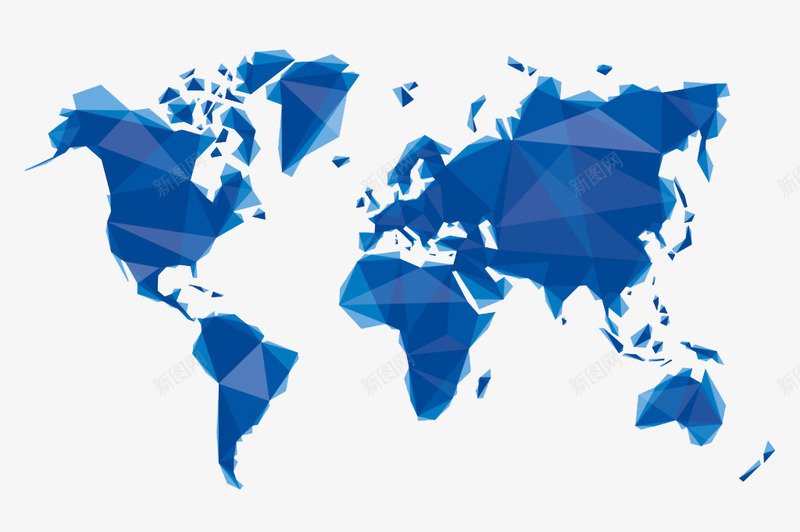 蓝色世界地图png免抠素材_新图网 https://ixintu.com 世界地图 地图 太平洋 蓝色地图