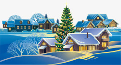 冬季小楼冬季圣诞节雪地小屋高清图片