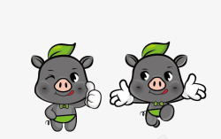 两只小猪两只黑色的小猪高清图片