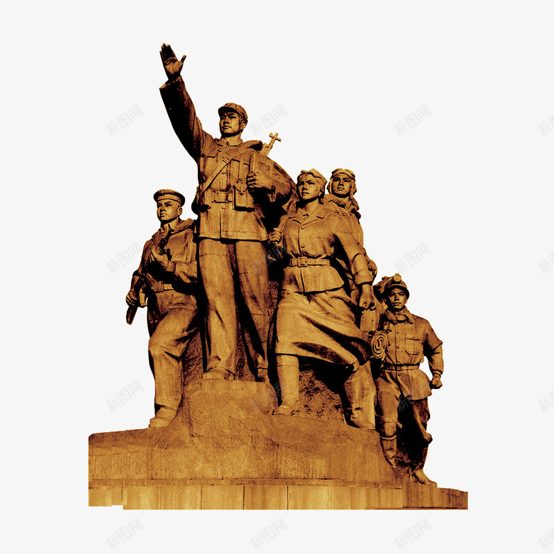 革命英雄雕塑装饰png免抠素材_新图网 https://ixintu.com 中国特色 装饰 设计 部队雕塑 雕塑 革命英雄