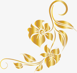 金色藤蔓素材奢华金色花朵高清图片