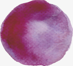 深紫色圆形水彩墨点素材