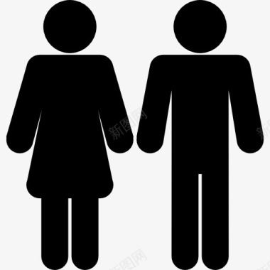 女性和男性的形状轮廓图标图标