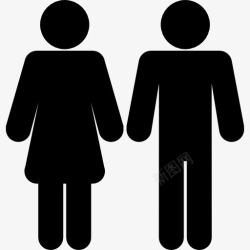 男性轮廓女性和男性的形状轮廓图标高清图片