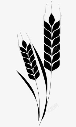 食物剪影小麦简图图标高清图片
