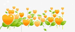 春季手绘黄色爱心植物素材
