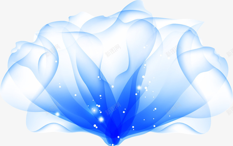 手绘蓝色透明花朵矢量图ai免抠素材_新图网 https://ixintu.com 手绘 花朵 蓝色 透明 矢量图